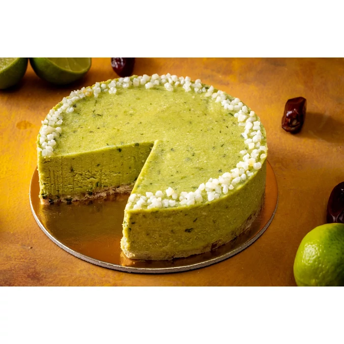 Gluténmentes nyers vegán bazsalikomos lime torta - szelet 90 g